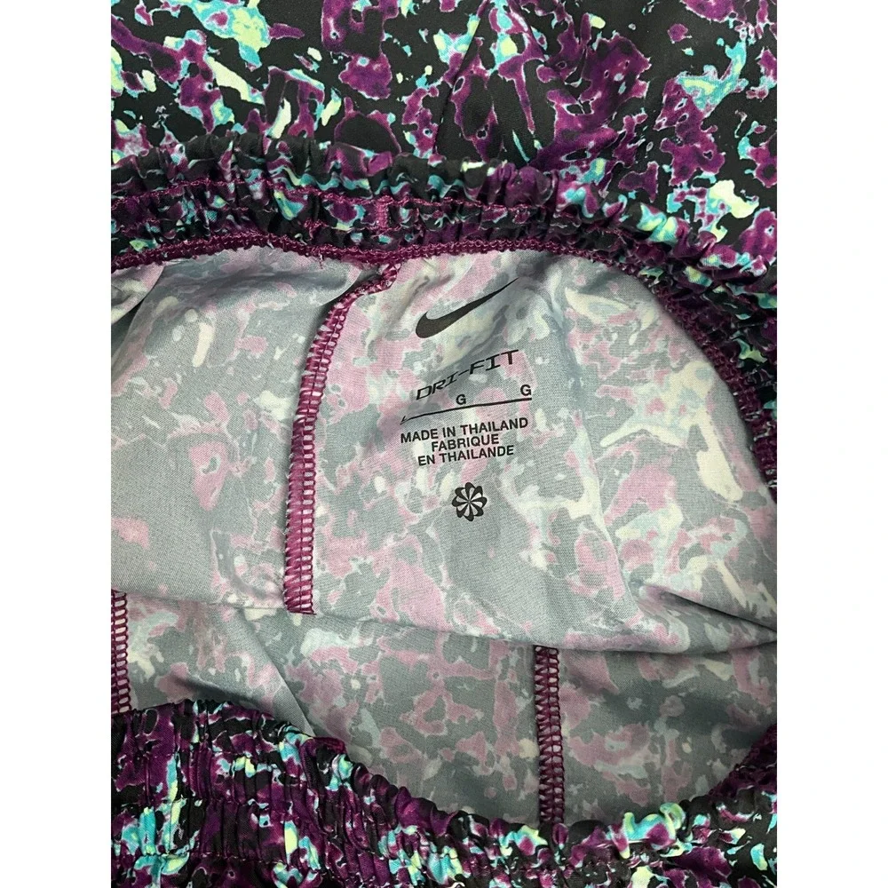 Nike‎ Dri-FIT Running Shorts Purple Aqua Abstract Print Teen's Size L Thailand